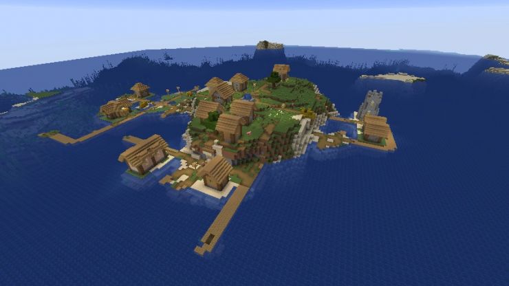 Minecraft island village 1.16.4 seed.jpg
